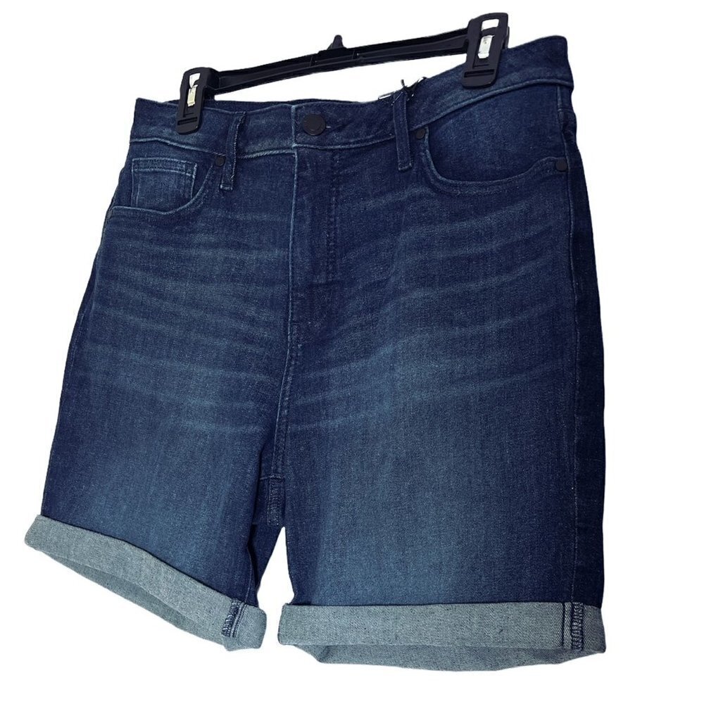 Simply Vera Wang Womens Dark Wash High Rise Bermuda Jean Shorts Sz 18 New - Picture 3 of 8